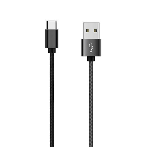 Anti-Tangle USB Type-C Braided Charging Cable (1m) - Black